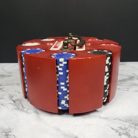 Poker Chip Carousel 200 Chip Set Vintage - Picture 2 of 6